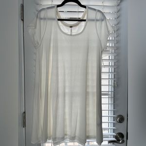 NWT Free People Labrea White Tee Tunic Sz XL
